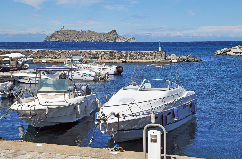 A small port in Barcaggio, Corsica.