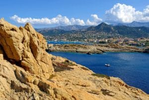 The view over the town of L'Ile Rousse and its idyllic setting.