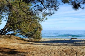 Glorious scenery of the pristine Pinia Beach.
