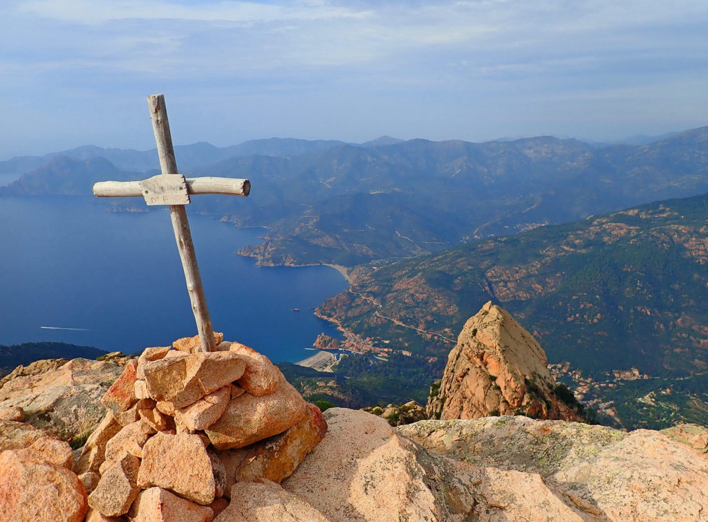 The summit of Capo d'Orto overlooks iconic landscapes of Corsica's west coast.