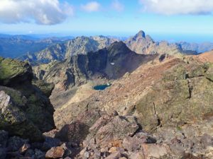 The rugged peak of Monte Cinto provides a sweeping view of Corsica's fascinating landscapes.