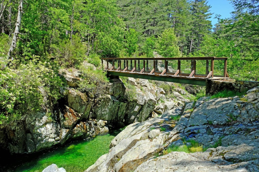 At Passarelle de l'Agnone, a small bridge crossing the river, the trail merges with the famous GR20.