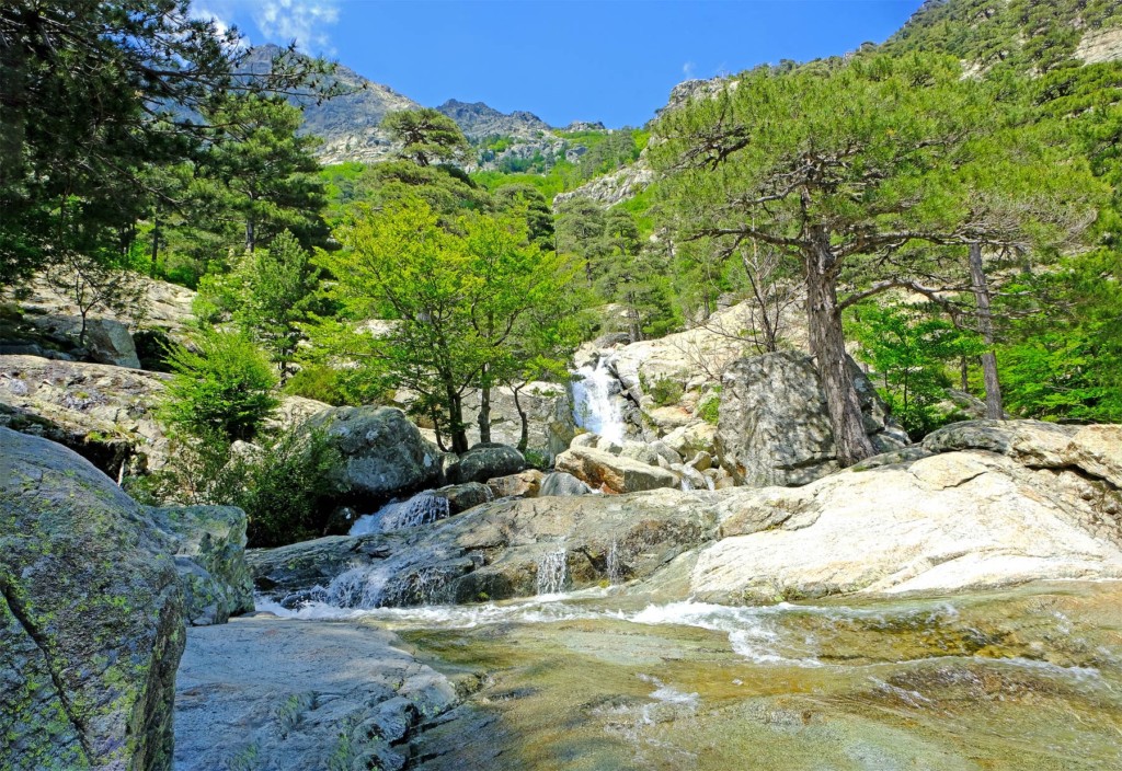 Cascades des Anglais are set in magnificent mountain scenery in the heart of Corsica.