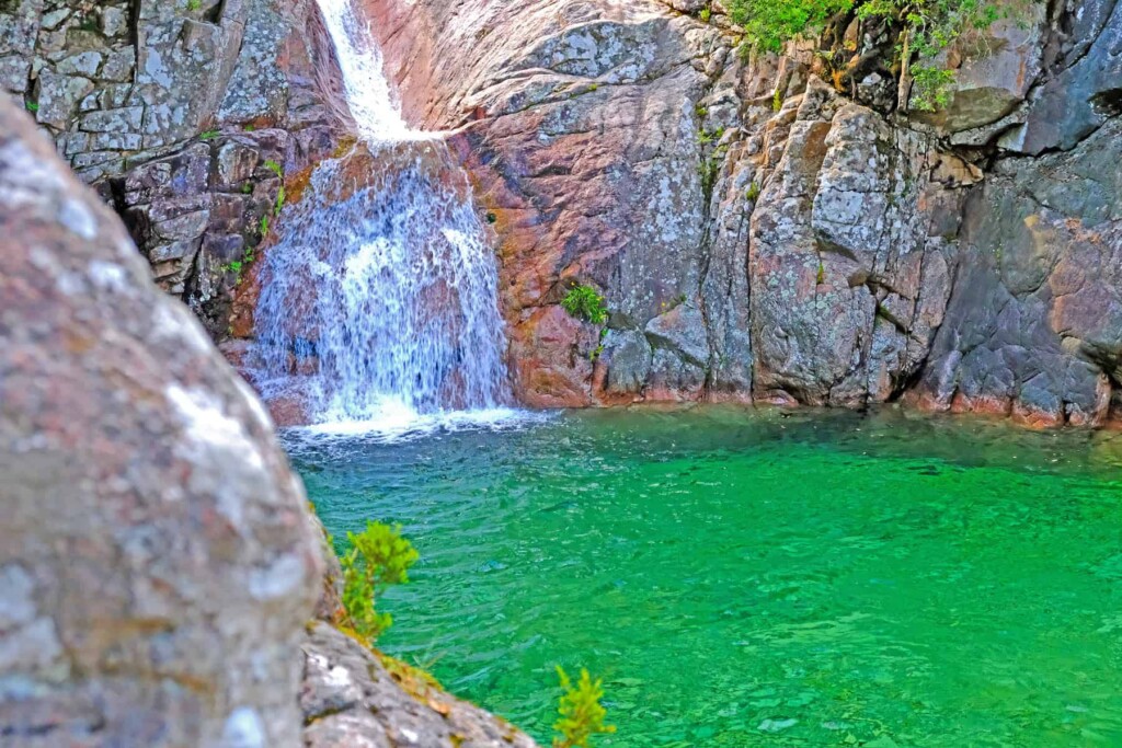 Polischellu Waterfalls is a superb bathing spot favoured by families with small children.