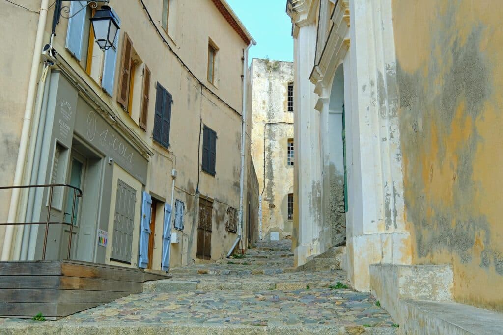 Cobbled streets crossing the historic grounds of the Calvi Citadel lead to many interesting monuments and places of interest.