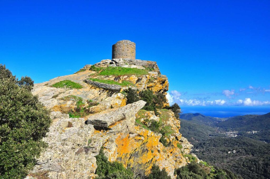 An easy 30-minute climb to an imposing Genoese watchtower reveals sublime views of Cap Corse.