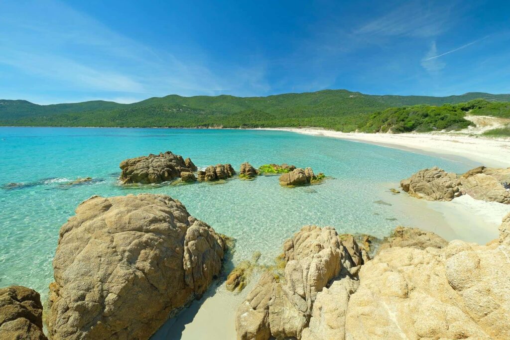 The celebrated Cupabia beach may be accessed by boat on a scenic tour from Porticcio.
