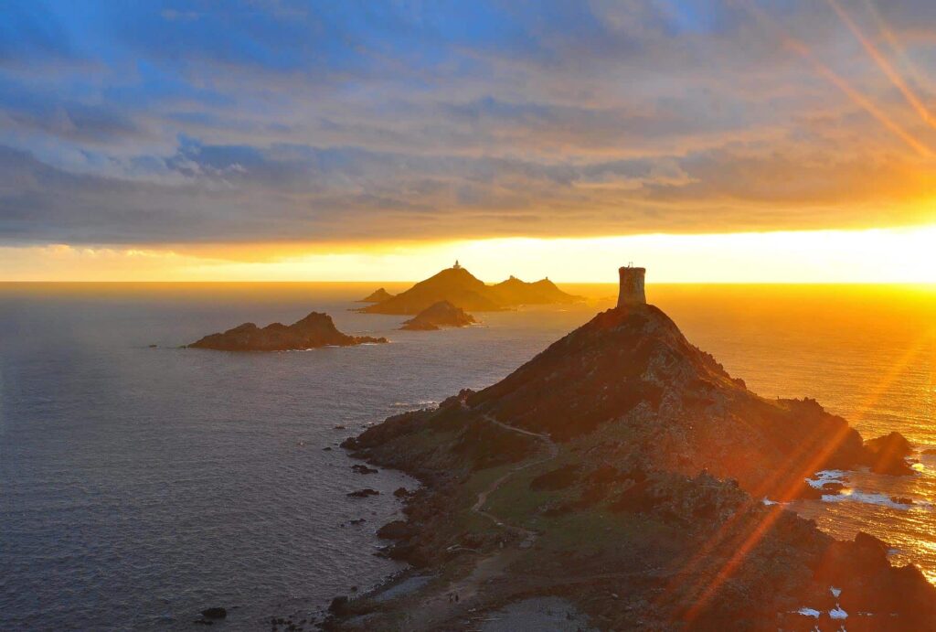 A sunset boat tour of Iles Sanguinaires near Ajaccio is one of Corsica's most cherished activities.