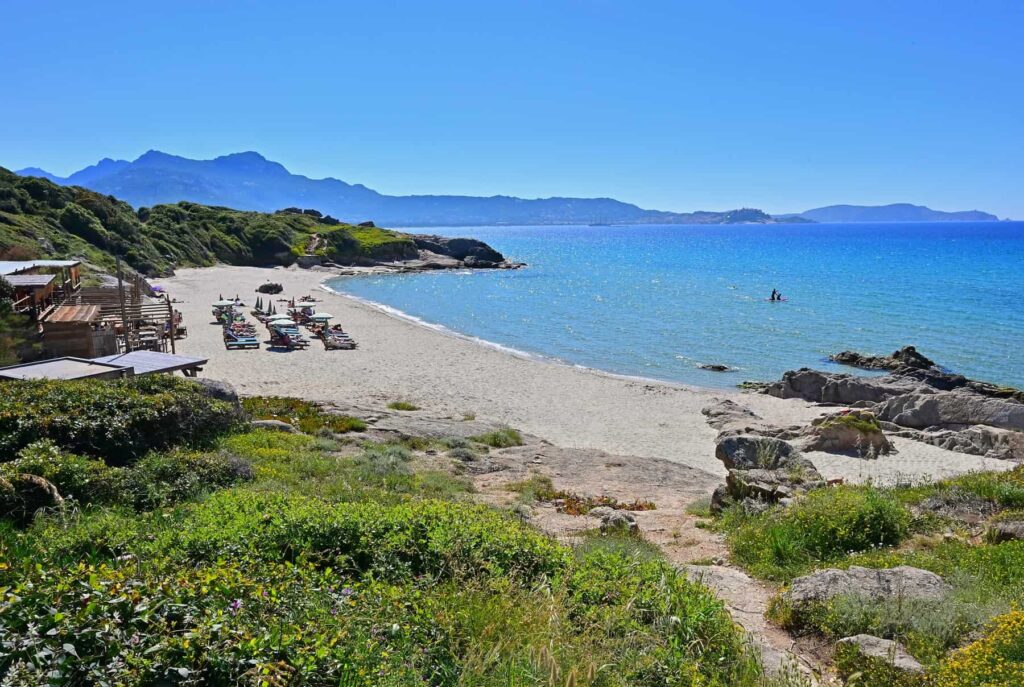 The intimate Sainte Restitude beach offers first-class swimming with beautiful vistas of Calvi Bay.