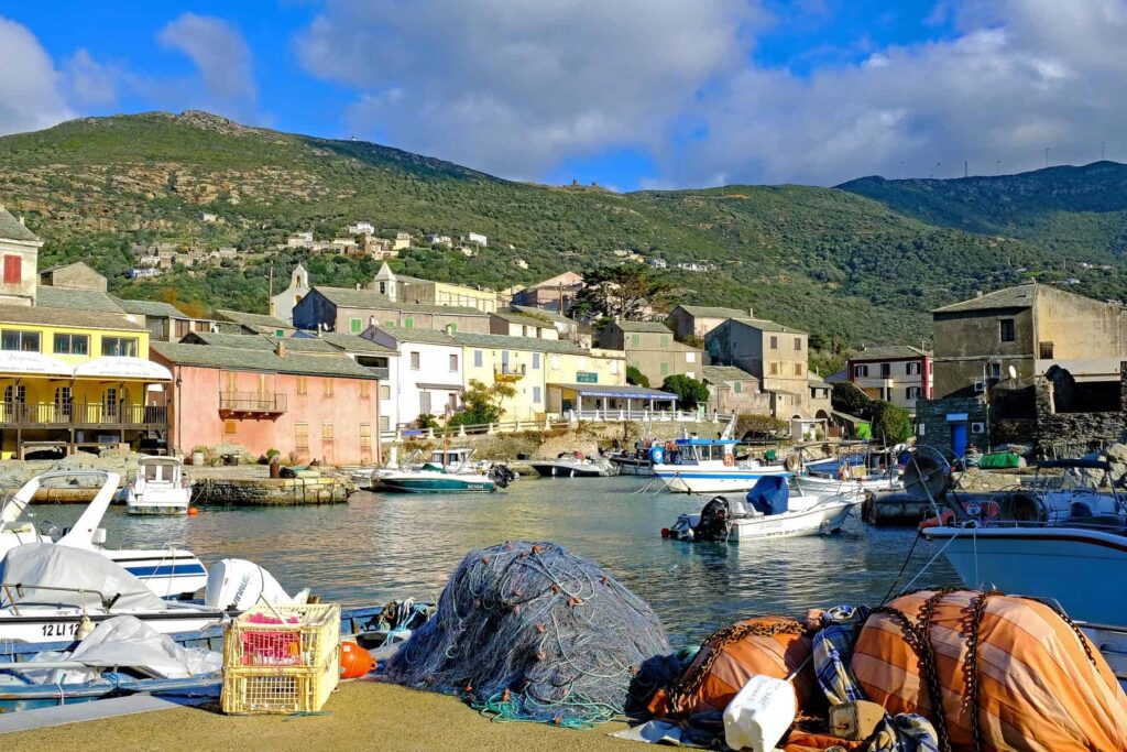 Centuri Port, a small fishing harbour on the northwestern tip of Cap Corse, is renowned for excellent seafood restaurants and authentic charm.