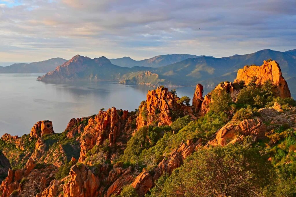 These iconic red rock formations, sculpted by wind and water, create one of Corsica’s most breathtaking coastal landscapes.