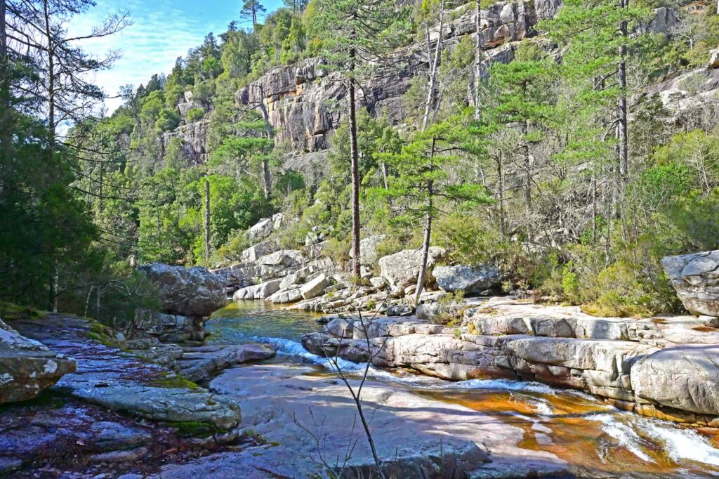 You can follow the river downstream to find numerous secluded pools.