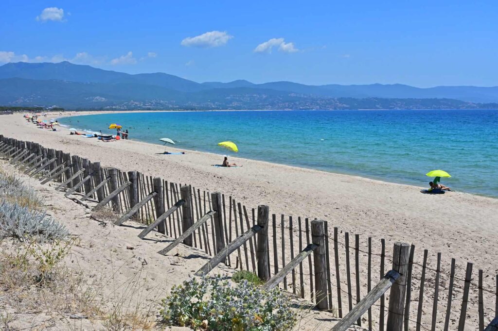 Ricanto Beach, located near the capital's airport, is Ajaccio's largest sandy stretch.