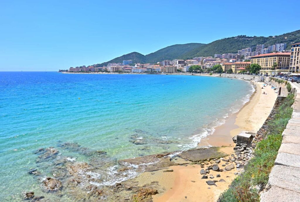 The picturesque Saint-Francois beach is only a short walk from Ajaccio's cruise and ferry port.