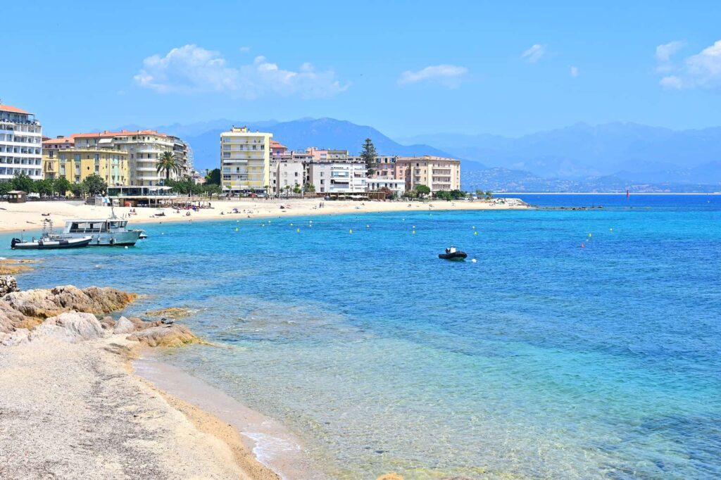 Trottel Beach in central Ajaccio is a popular place to swim and relax for both locals and tourists.