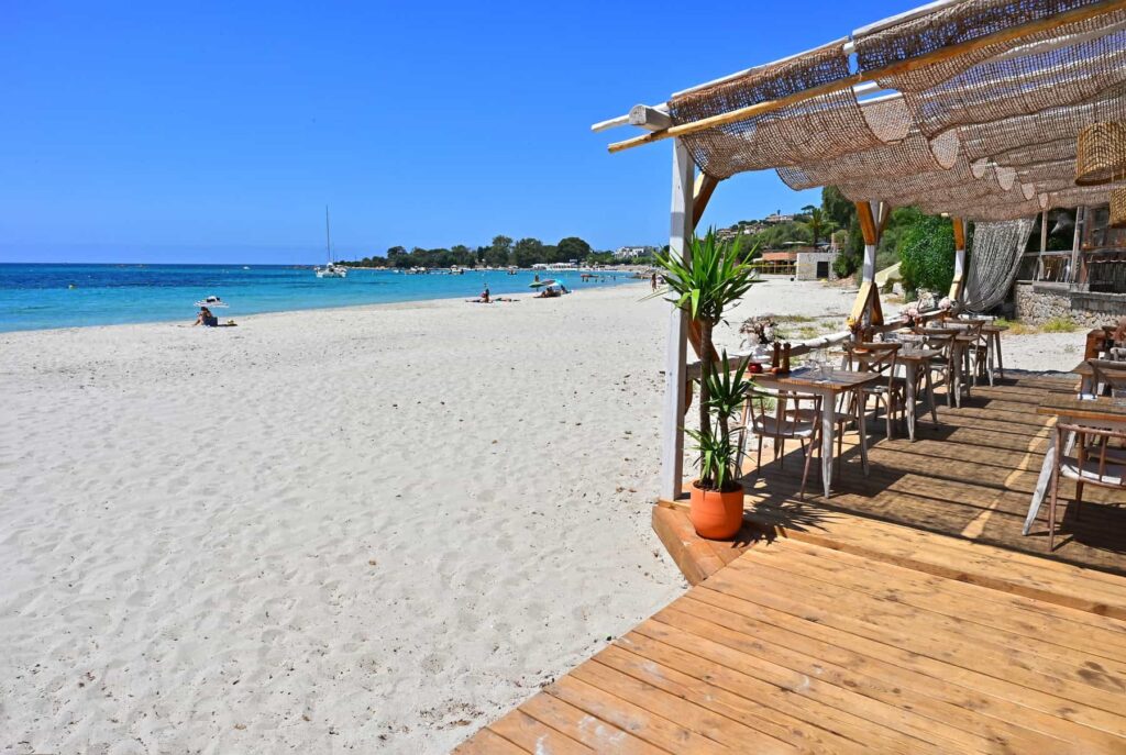 Plage Santa Lima is a popular beach choice for visitors staying in hotels along the scenic coastal road west of Ajaccio.