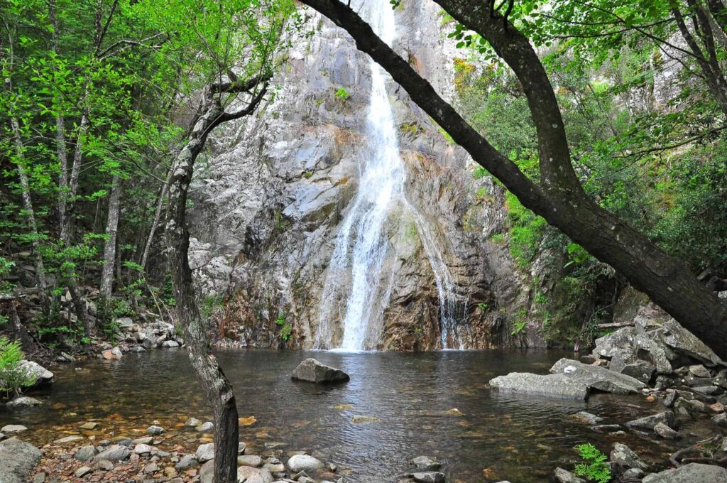 Cloaked by untouched greenery in Corsica's highlands, the Piscia di l'Onda waterfall is reminiscent of faraway tropical locations.