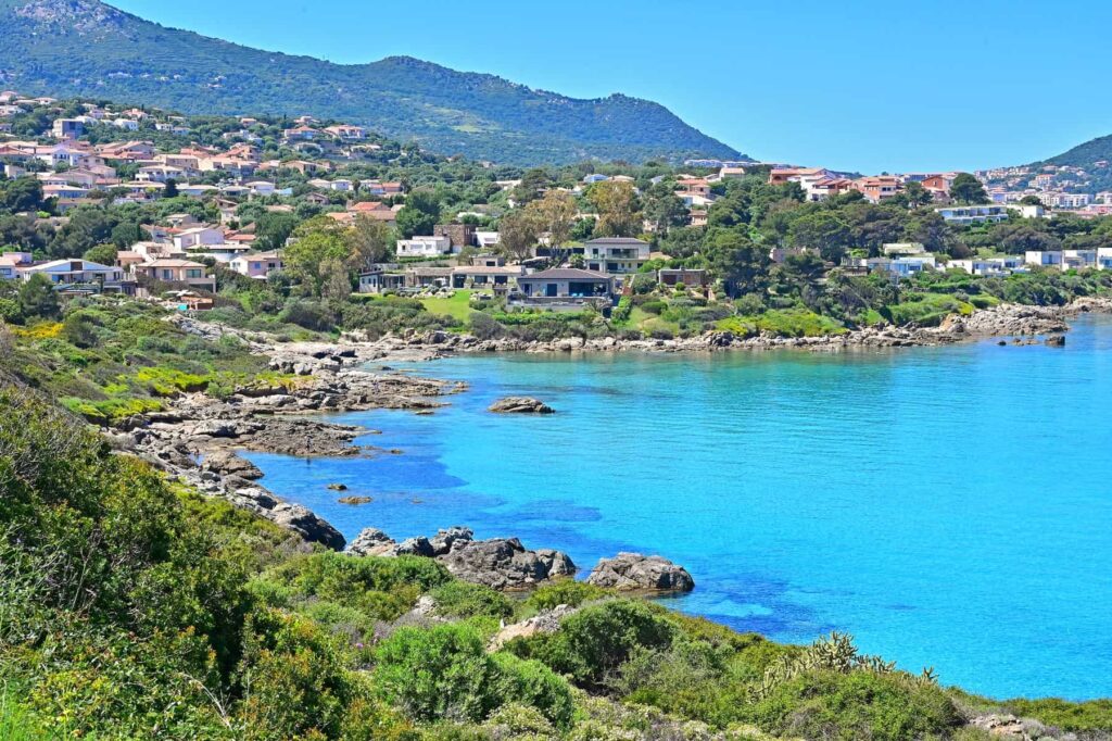 Plage de Palumbare offers turquoise waters and small rocky coves just 3 km east of Ile Rousse.