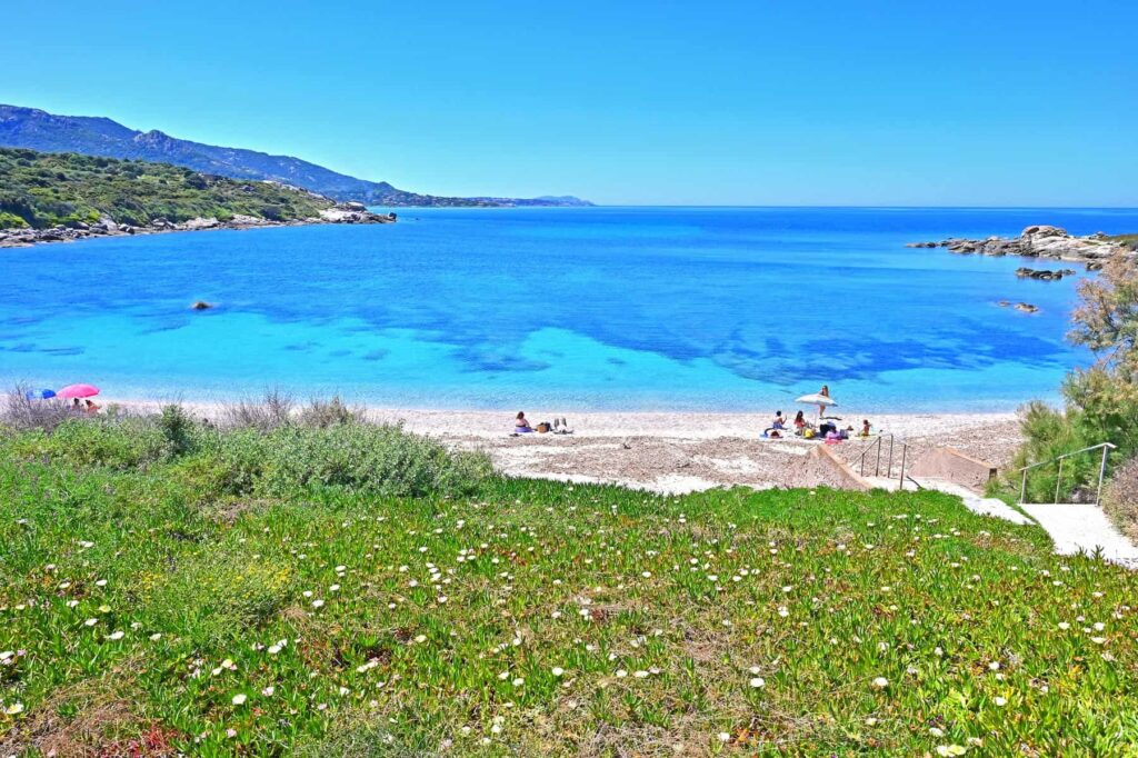Plage di Cala di Furnellu is a great place to watch the crimson Corsican sunsets.