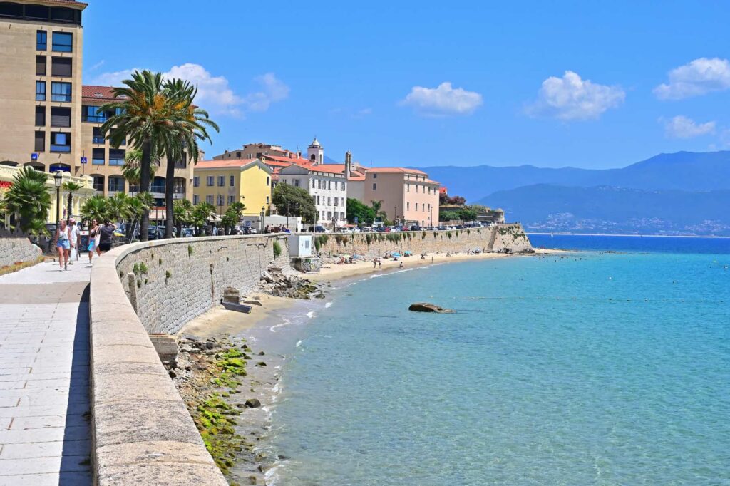 Plage Saint Francois, below the Ajaccio citadel, is just a short stroll from the city's port and old town.