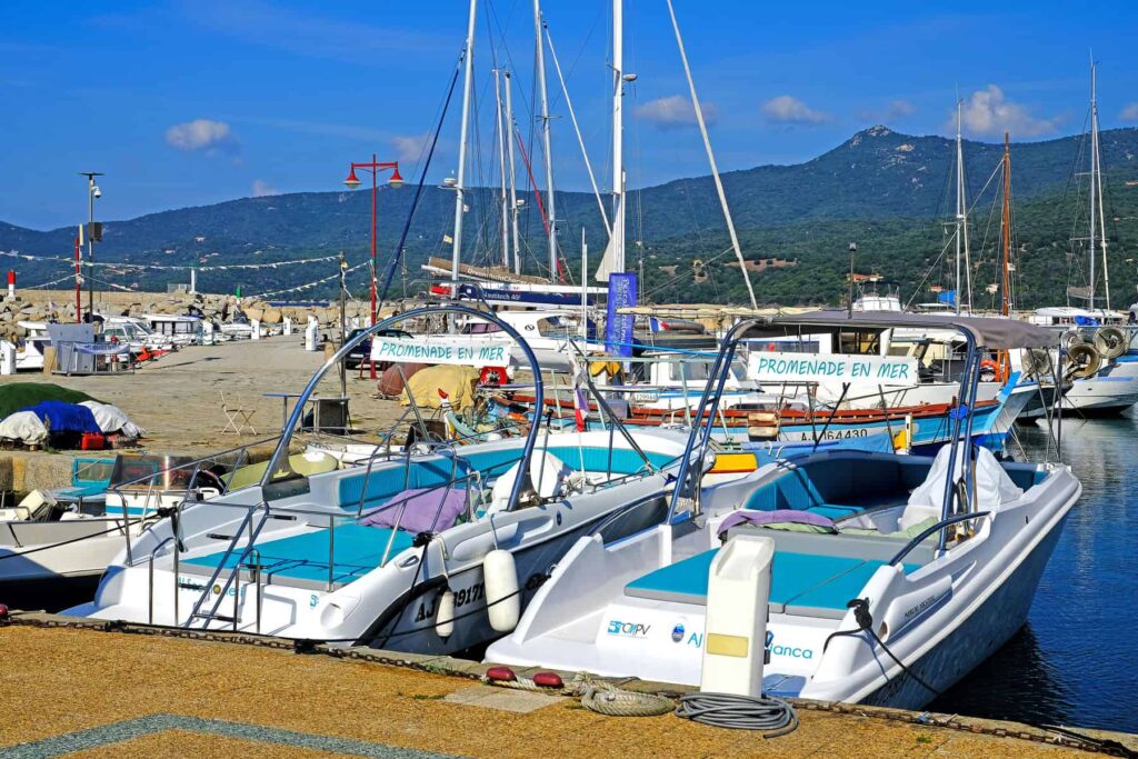 Set off from Propriano’s marina for a boat excursion to visit the protected coastline.