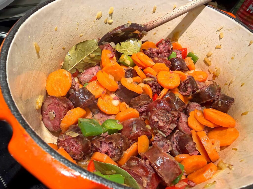 You can substitute figatellu with another rustic, rich-flavoured sausage, such as Spanish chorizo, Toulouse pork sausage, or Italian salsiccia.