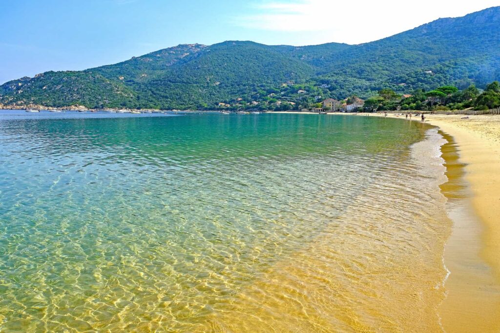 The beaches around Propriano are wide, sandy, and less crowded than those along the southeast coast.