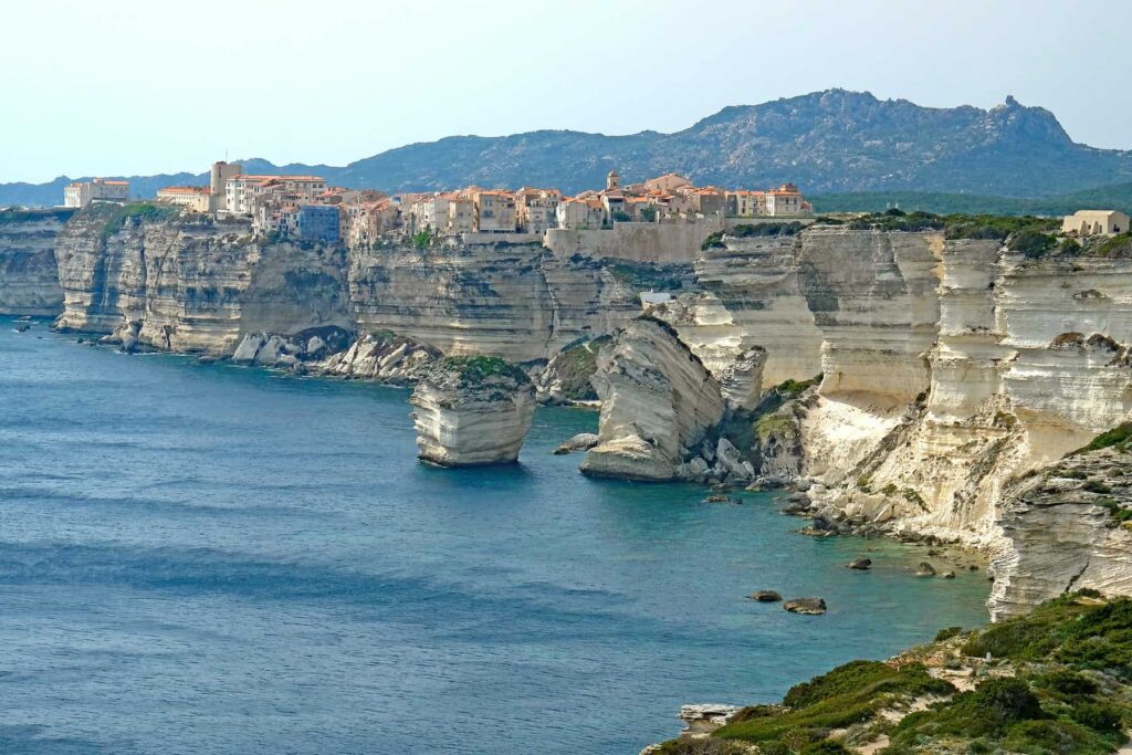 Bonifacio's striking old town overlooks the narrow strait between Corsica and Sardinia.