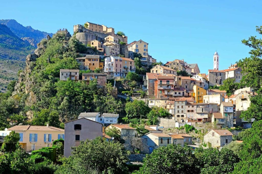 Corte Citadel, perched on a rocky spur, offers breathtaking views of the surrounding mountains.