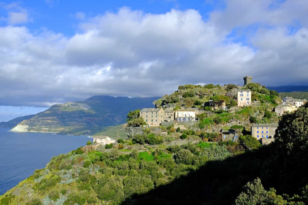 Set high above the sea, Nonza marks one of Cap Corse’s most striking viewpoints.
