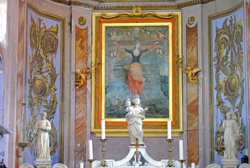 Saint Julia is depicted in a centuries-old painting in the Church of Nonza.