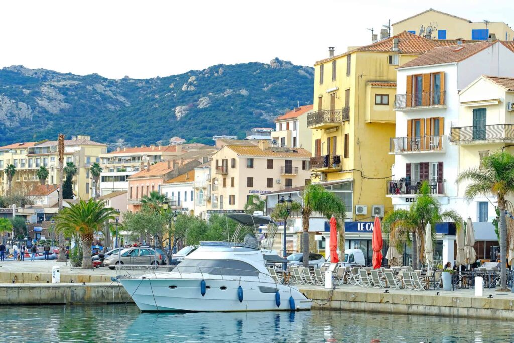 Calvi’s lively marina is the perfect place for an evening stroll, with restaurants, boats and mountain views across the bay.