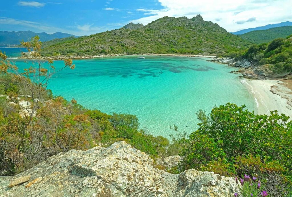 Transparent waters and white sand create a tropical atmosphere on the remote beaches of the Agriates.