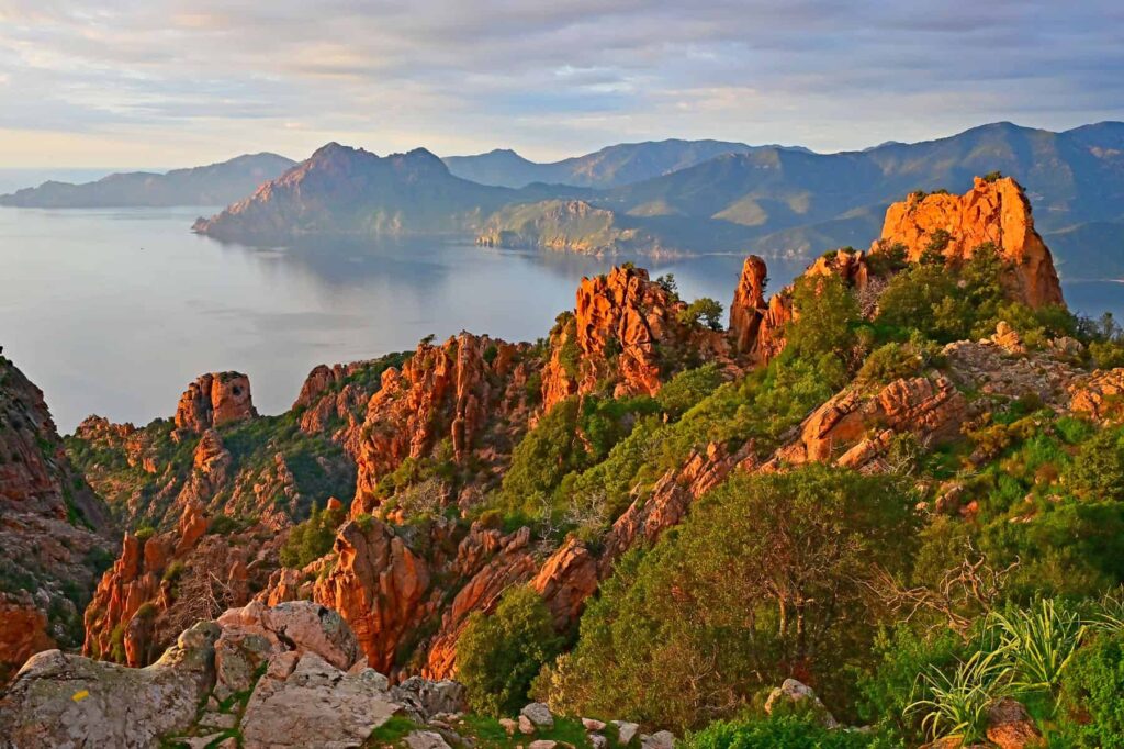 The sculpted rock formations of Calanques de Piana are among Corsica’s most iconic natural sights.